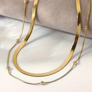 18 KT Gold Over Titanium Necklace